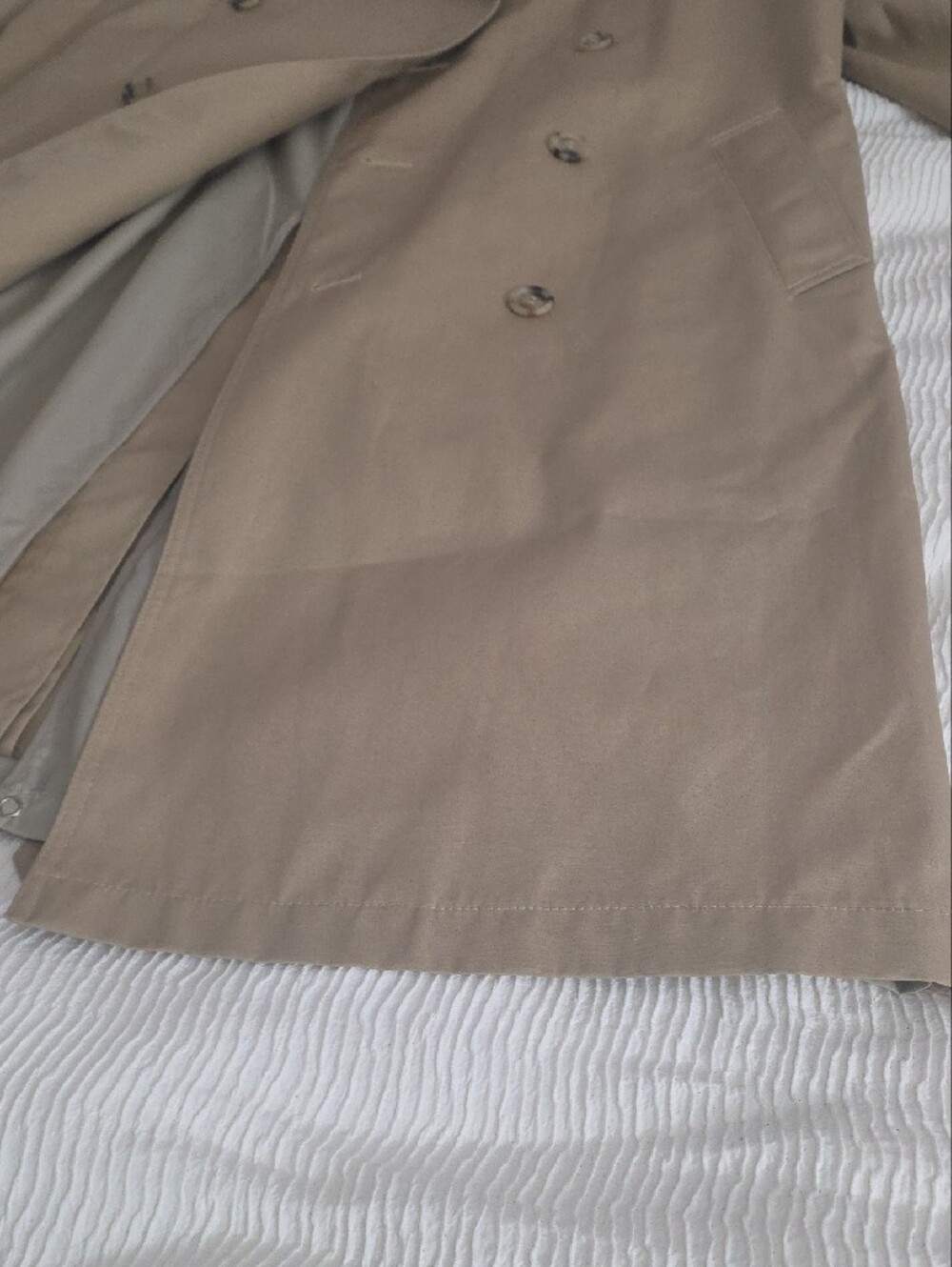 London Fog Men's Beige 40R Double-Breasted Trench Coat - Picture 5 of 10